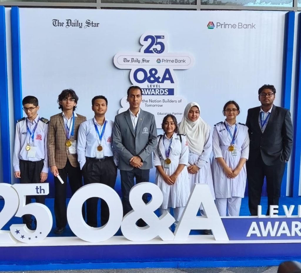 Outstanding O & A Level students of Baridhara Scholars’ International School & College who were honoured at the 25th The Daily Star–Prime Bank O & A Level Awards 2026, held on 25 July 2026.